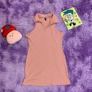 Pink sweater mini dress